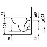 Duravit - Cuvette suspendue d-code compact blanche