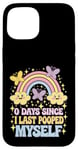 Coque pour iPhone 15 0 Days Since I Last Pooped Myself Coloré Rainbow Groovy