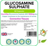 Glucosamine Sulphate 1000mg, Joint Care, Tissues Support (60 Capsule) LINDENS UK