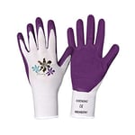 ROSTAING Gants NERINE - Paire de Gants de Protection Multi-Usages en Latex - Protection Idéale pour les Travaux de Bricolage et de Jardinage en milieu Humide - Gants de Plantation - Violet et Blanc