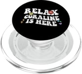 Retro Groovy Relax Coraline Is Here Nom amusant pour la fête des mères PopSockets PopGrip pour MagSafe