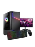 Stormforce Onyx Gaming Bundle (Amd Ryzen 5 4600G, 16Gb Ram, 1Tb Ssd) With Monitor, Keyboard &Amp; Mouse