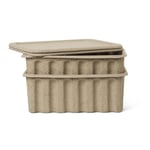 Ferm Living - Paper Pulp Box 2-pack Large - Natural - Beige - Korgar och lådor