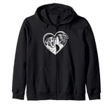 Saint Bernard Mom Dog Art Valentine's Day Heart Zip Hoodie