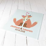 Personalised Chopping Board FOX COUPLE Wedding Gift Mr & Mrs Kitchen Accessories