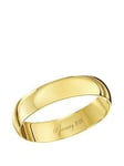 Love GOLD 9ct Yellow Gold Personalised Band Ring 4, Yellow Gold, Size S, Women