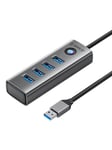 ORICO PDD4U USB to 4x USB 3.0 Hub Adapter (gray) USB hub - USB 3.0 - 4 ports - Grå