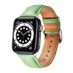 MUENShop Compatible with Apple Watch Strap Leather 38mm/40mm/41mm Light Green Wristband Replacement for iWatch