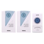 CHENGUANGLONG CGL DoorBell Portable VOYE V001A2 Wireless Smart Music LED Home Doorbell with Dual Receiver, Remote Control Distance: 120m (Open Air)