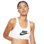 Nike Swoosh Futura Bra, Soutiens-Gorge de Sport Femme, Blanc (White/Black 100), Medium