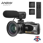 4K Digital Video Camera WiFi Camcorder DV Recorder 56MP 18X Digital Zoom B F2U3