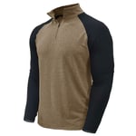 Mens Funnel Neck Sweater Long Sleeve Half Zip Pullover Soft  Top Polo for Men