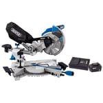 Draper D20 20V Brushless Sliding Compound Mitre Saw, 185mm, 1 x 5.0Ah Battery, 1