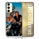 Cokitec Coque Renforcée pour Samsung Galaxy S24 Plus Musique Johnny Hallyday Moto