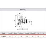 Giacomini - Robinet thermostatique Équerre 15x21 M30 R401VTL