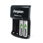 Energizer Battery Charger, Recharge Basic, for AAA and AA Batteries (2x AA Rechargeable Batteries Included)