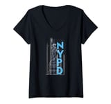 Womens NYPD Thin Blue Line Flag Police Support Tee V-Neck T-Shirt