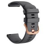 Läder Smart Watch Armband För HUAWEI WATCH GT 4 41mm/Garmin Venu 3S/Venu 2S Armband Rose Gold Spänne 18mm Armband Armband Silikon svart Silicone black For Vivoactive 3S 4S Silicone black