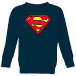 Official Superman Shield Kids' Sweatshirt - Navy - 7-8 Years - Navy