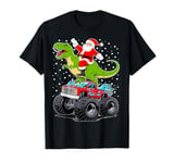 Santa Riding T Rex Dinosaur Monster Truck Boy Christmas T-Shirt