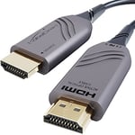 KabelDirekt – Câble HDMI 2.1 8K – 15 m – HDMI Optique Ultra High Speed, certifié avec 0% de Perte de Signal (8K@60Hz, câble HDMI Flexible à Fibre Optique, Licence Officielle, Transmission sans Perte)