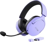 Gxt 491P Fayzo Casque Gaming Sans Fil Bluetooth + 2.4 Ghz, Son Surround 7.1, Batterie 22 Heures, Pilotes 50Mm, Microphone Antibruit, Casque Gamer Rgb Over-Ear Pc Ps5 Ps4 Switch, Pourpre