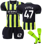 2024-2025 Manchester City borta barnfotbollströja kit nr 47 Foden 26