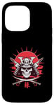 Coque pour iPhone 14 Pro Max Ninja mystérieux au coucher du soleil rouge pour un amateur de ninja