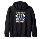 Fist Bump Their Fight Is My Fight LGBTQ+ Awareness Gay Pride Zip Hoodie