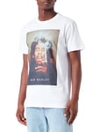 Mister Tee Men's Bob Marley Smoke Tee T Shirt, White, M UK