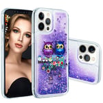 COTDINFOR Paillette Coque pour iPhone 15 Pro Max Silicone Glitter Liquide Cover Etui Housse Antichoc Transparentt Protective Bumper Étui Housse pour iPhone 15 Pro Max TPU Blue-Violet CP Birds XYLS.