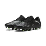 PUMA Mixte Future 8 Match Low FG/AG Chaussure de Football, Black Silver-Fluo Green, 43 EU