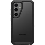 OtterBox Samsung Galaxy S24 Defender Series XT Clear Case - DARK SIDE (Clear/Black), screenless, rugged, lanyard attachment