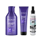 Redken Color Extend Blondage x One United | Pour Cheveux Blonds | Shampoing Neutralisant de reflets indésirables - Masque Neutralisant en profondeur - Soin Multi-bénéfices Sans Rinçage