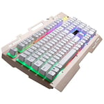 ZYDP Gaming Keyboard Wired Keyboard with Colorful Lights for Computer Phone Game (Color : Golden)