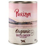 Purizon Organic ekologiskt 6 x 400 g - Ekologisk anka och ekologisk kyckling med ekologisk zucchini