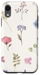 Coque pour iPhone XR Beige Esthétique Fleur Sauvage Floral Minimal Fleur Boho