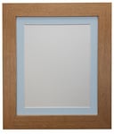 FRAMES BY POST "London Oak Picture Photo Poster Frame with 9 x 7-Inch Blue Mount for Picture Size 6 x 4-Inch, Oak with Blue Mount, 39 x 15 mm