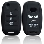 Car keychain, Car key cover Silica Key Protection Case,Fit For Kia Rio 4 Sportage Ceed Soul Cerato SK3,Black