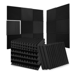 52 Pack Acoustic Panels 1 X 12 X 12 Inches Sound Proof Foam Panels for7800