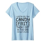 Womens Vintage I Gotta See The Candy First Then I Get In The Van V-Neck T-Shirt