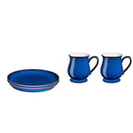 Denby Natural Canvas Large Mug Set of 2 & 1048819 Imperial Blue 2 Piece Craftsman Mug Set