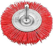 kwb Brosse à disque, grossière, nylon abrasif, Ø 75 mm pour bois, métal et métaux non ferreux, brosse en nylon pour perceuse, y compris tige hexagonale E6.3, pour poncer, structurer