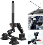 Support À Triple Ventouse Et Pince Avec Perche À Selfie De 118 Cm, Support De Voiture Pour Troisième Personne Pour Gopro Akaso Xilecam Sjcam Wolfang Apexcam Insta360 Dji Caméra D'Action