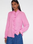 Monsoon Cecily Ruffle Blouse Pink, Pink, Size 22, Women