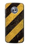 Yellow and Black Line Hazard Striped Case Cover For Motorola Moto G6 Plus