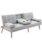 Bäddsoffa Bekväm Bäddsoffa, 3-Sits, Bäddsoffa, Linne, Ljusgrå, 1