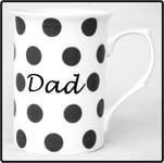 Dad Mug Fine Bone China Black Spots Dad Mug Hand Decorated in the UK