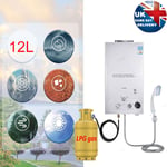 Tankless Gas Water Heater 12L Portable LPG Propane Instant Boiler Camping Shower