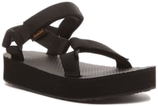 Teva Midform Kids Hook And Loop Lightweight Sandal In Black UK 1 - 13